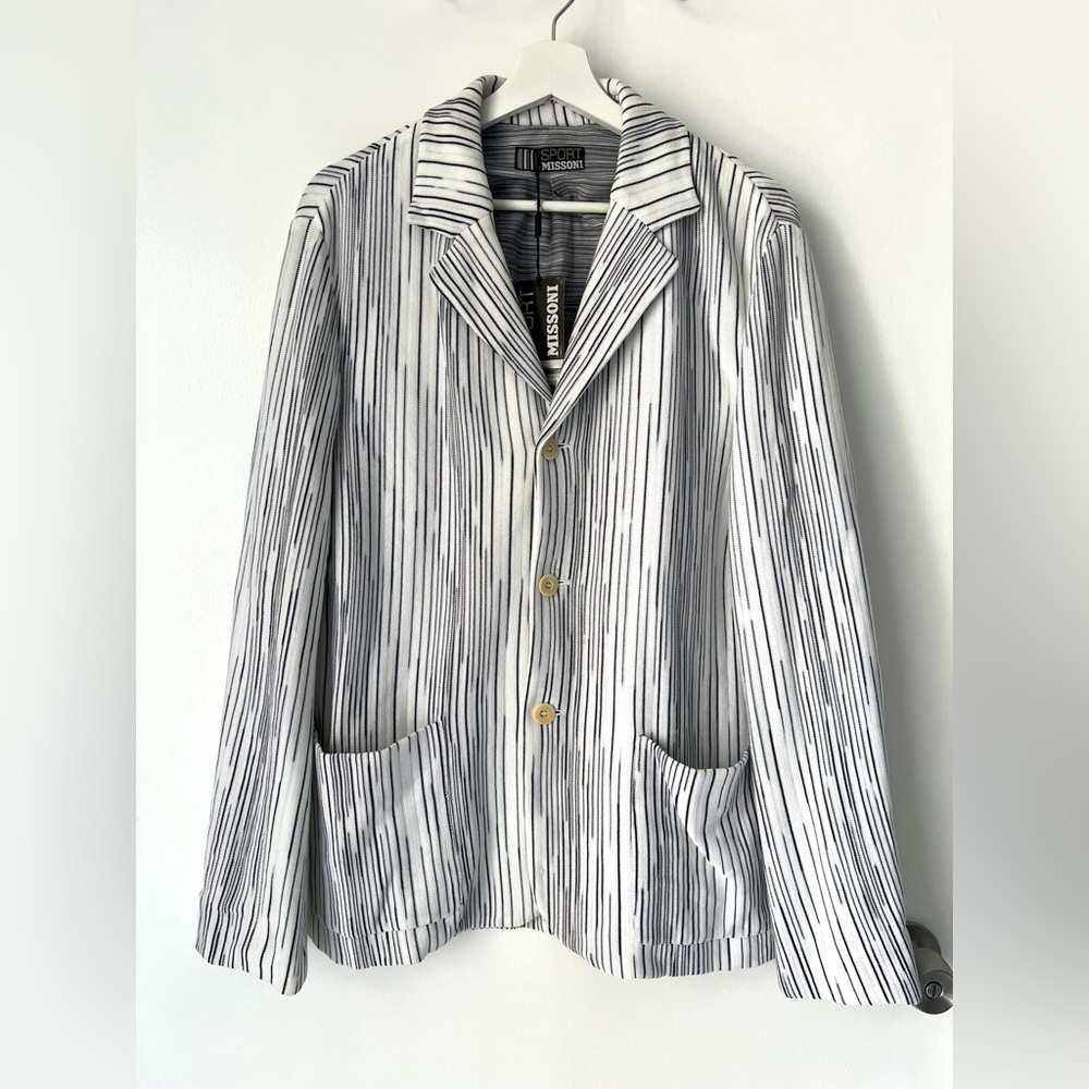 Sport Missoni Black and White Striped Blazer